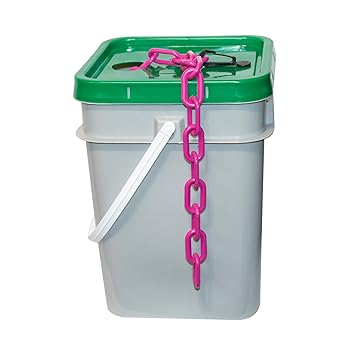 Mr. Chain Plastic Barrier Chain Pail, Magenta, 1-Inch Link Diameter, 350-Foot Length (10018-P)