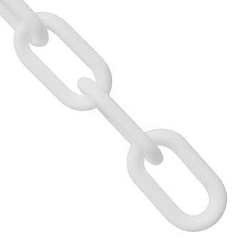 Mr. Chain Plastic Barrier Chain, White, 1-Inch Link Diameter, 100-Foot Length (10001-100)