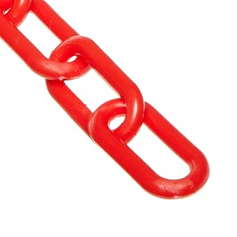 Mr. Chain Plastic Barrier Chain, Red, 3-Inch Link Diameter, 25-Foot Length (80005-25)