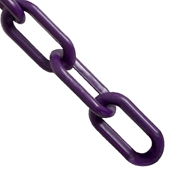 Mr. Chain Plastic Barrier Chain, Purple, 5-Inch Link Diameter, 25-Foot Length (60023-25)