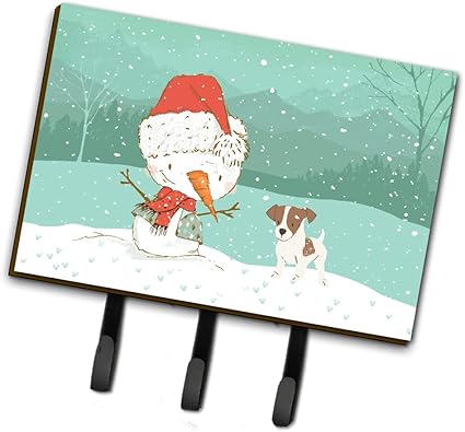 Jack Russell Terrier 2 Snowman Christmas Leash or Key Holder