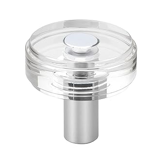 GlideRite Hardware GR-5828-PC-10 1-1/2 in. Round Modern Clear Acrylic Cabinet Knob 10 Pack