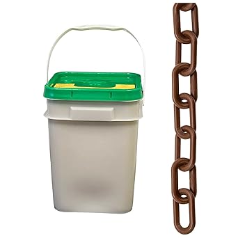 Mr. Chain Heavy-Duty Plastic Barrier Chain Pail, Brown, 2-Inch Link Diameter, 120-Foot Length (51010-P)