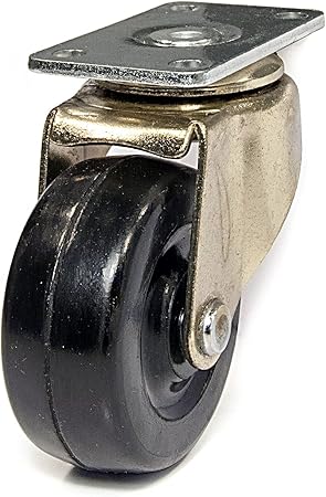 Richelieu Hardware F28469 Heavy-Duty Furniture Swivel Caster, 1-31/32 in (50 mm) Wheel Diameter, Brass, Black