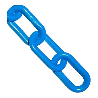 Mr. Chain Plastic Barrier Chain, Sky Blue, 2-Inch Link Diameter, 25-Foot Length (50024-25)