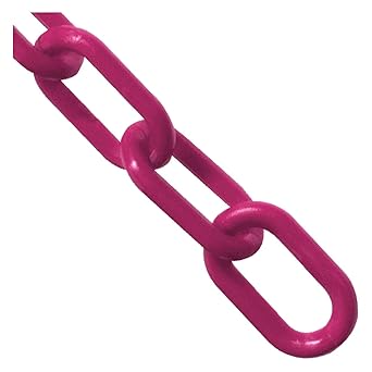 Mr. Chain Plastic Barrier Chain, Magenta, 2-Inch Link Diameter, 100-Foot Length (50018-100)