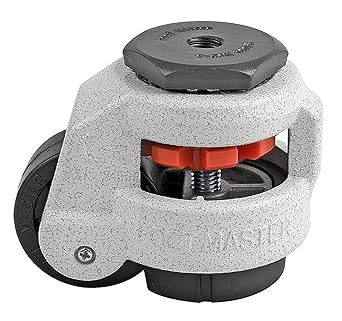 FOOTMASTER GD-60S Nylon Wheel and NBR Pad Leveling Caster, 550 lbs, Stem Mounted with 0.472