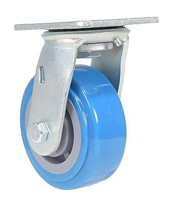 Vestil CST-KB-5X2PUP-S Polyurethane Swivel Caster 5 in. Diameter x 2 in. Width 771 Lb. Capacity Light Blue/Gray