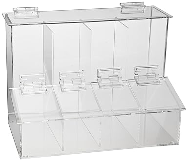 Heathrow Scientific HD23404 Workstation Dispensing 4-Place Compartment Bin, 287mm Length x 170mm Width x 217mm Depth