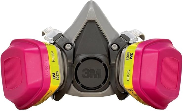 3M P100 / OV / AG Multi-Purpose Reusable Respirator 62023, Medium Size, NIOSH-APPROVED P100 / Organic Vapor / Acid Gas Rated Filters, Adjustable Head Straps, Comfortable & Lightweight (62023H1-DC)