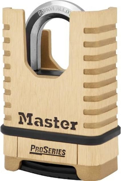 Master Lock ProSeries Brass Padlock, Set Your Own Combination Lock, Commercial Grade Locks with Code for Tools, Fences, Gates, 2-1/4 inches Wide, 1177D