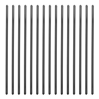 Towallmark 50 Pack Aluminum Deck Balusters, 32.25 x 1x 0.1 inch Flat Straight Grooved Porch Railing, Balusters Deck Railingfor Staircase, Deck and Stairs Railing, Matte Black