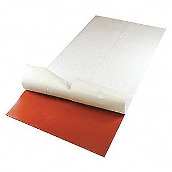 Rubber Sheet, Silicone, Rubber Width 6 in, Rubber Length 2 ft, Rubber Thickness 1/2 in, 30A, Adhesive Backing