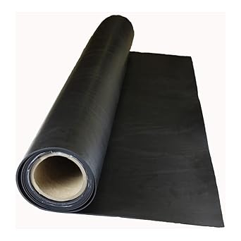 Rubber Sheet, EPDM, Rubber Width 8 in, Rubber Length 3 ft, Rubber Thickness 1/16 in, 60A, Plain Backing