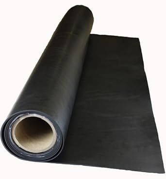 Rubber Sheet, EPDM, Rubber Width 8 in, Rubber Length 3 ft, Rubber Thickness 3/8 in, 60A, Plain Backing