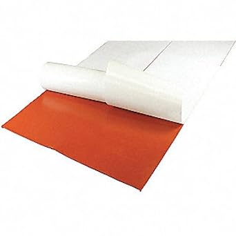 Rubber Sheet, Silicone, Rubber Width 6 in, Rubber Length 2 ft, Rubber Thickness 3/16 in, 40A, Adhesive Backing