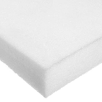 Polyurethane Foam Sheet, White, 3 lbs/cu. ft., 4 in Thick x 24 in Wide x 24 in Long