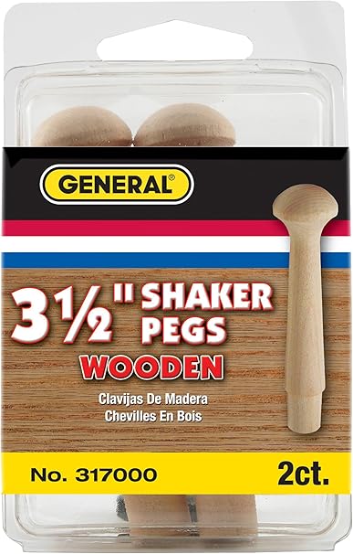 General Tools 317000 3-1/2-Inch Wooden Shaker Pegs, 2-Pack