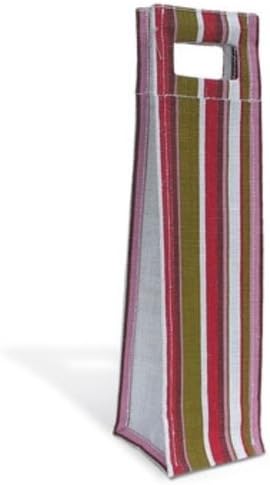 Epic 43-745 Nu Stripes Jute Bag-Single Bottle Multi-Color Cut Out Handles