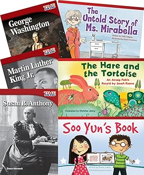 Teacher Created Materials - Classroom Library Collections: Motivational Figures and Characters - 6 Book Set - Grade 2 - Guided Reading Level M