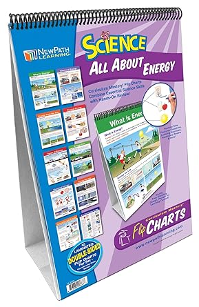 All About Energy Flip Chart Set (Grades 3 - 5) - 10 Laminated Write-On/Wipe-Off, Double-Sided Charts Mounted on Easel with Activity Guide