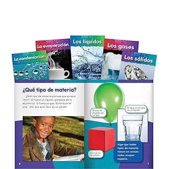 Teacher Created Materials - Science Readers: Matter Matters (Spanish) - 5 Book Set - Grades 1-2 - Guided Reading Level B - J