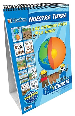 NewPath Learning 34-0123 Our Earth Curriculum Mastery Flip Chart Set, Age 3 to 7, Spanish