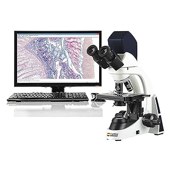 LMC-BF117-02D1 LMC Series 1000 Binocular Brightfield Compound Microscope, 3MP Digital Camera, 4X/10X/40X/100X Oil Achro Objectives