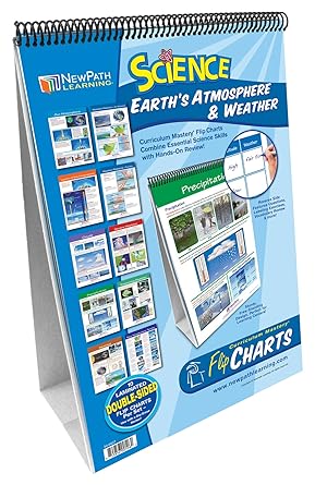 NewPath Learning Earth's Atmosphere Laminated, Double-Sided “Write-On/Wipe-Off” Flip Chart - Set of 10, 12