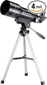 Barska Starwatcher Astronomical Refractors Telescope for Beginner Adults, Students, and Enthusiasts with Aluminum Tripod - 225 Power Tabletop