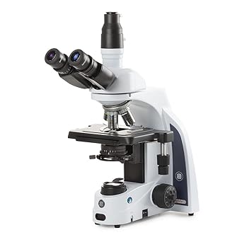 iScope Trinocular Compound Microscope with EWF 10x/22mm Eyepieces, E-Plan EPLI 4/10/S40/S100x Oil iOS Objectives, Rackless Stage and 3W NeoLED Illumination, Globe Scientific | Euromex