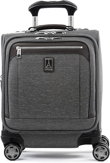 Travelpro Platinum Elite Underseat Spinner Tote Bag with USB Port, Vintage Grey, 16-Inch