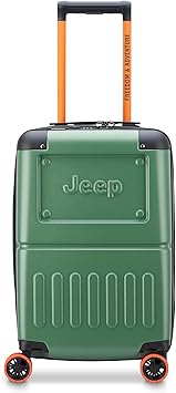 Jeep JH002B Hardside Expandable Luggage with Spinner Wheels (Elm Green, Carry-On 19 Inch)