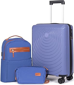 Carry On Luggage 22x14x9 Airline Approved, 20-inch Soft shell Suitcases with Wheels, PP Lightweight Carry on Suitcase with TSA Lock