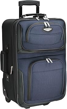 Travel Select Amsterdam Softside Expandable Rolling Luggage, TSA-Approved, Lightweight, Navy, Carry-on 21-Inch