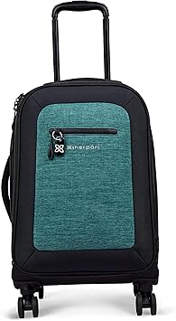 Sherpani Latitude, 22 Inch Travel Soft Side Luggage, Durable Luggage, Suitcases with Wheels, Lightweight Rolling Luggage Carry On, Carry On Luggage 22x14x9 Airline Approved (Teal)