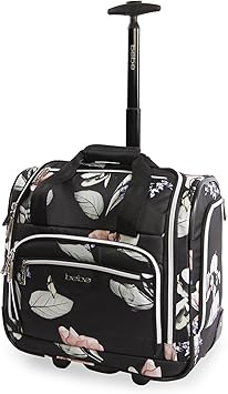 BEBE Valentina-Wheeled Under The Seat Carry-on Bag, Floral Black, ONE Size