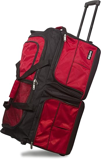 Dejuno 28-Inch Rolling Duffle Bag, Red