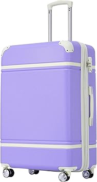 24in Carry on Luggage with Spinner Wheels Lightweight Hardshell Expandable Luggage with Tsa Lock Travel Rolling Luggage Suitcase for Men Women Purple