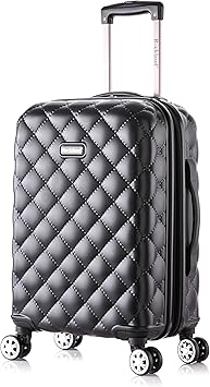 Rockland Melbourne Hardside Expandable Spinner Wheel Luggage, Quilt, Carry-On 20-Inch Black