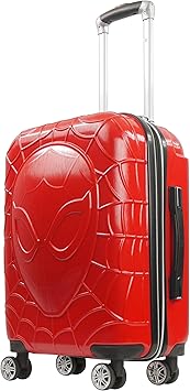 FUL Marvel Spider-Man 21 Inch Carry On Luggage, Molded Hardshell Rolling Suitcase with Spinner Wheels, Red