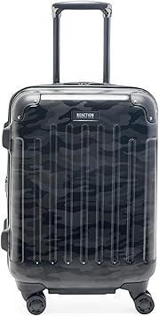 Kenneth Cole REACTION Retrogade 20” Carry-On Luggage Expandable 8-Wheel Spinner Lightweight Hardside Cabin Bag Suitcase, Black Camo, 20-inch Carry On