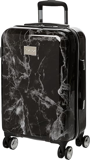 BEBE Luggage Reyna Hardside Carry-on Spinner, Black Marble, One Size