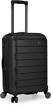 Traveler's Choice Pagosa Indestructible Hardshell Expandable Spinner Luggage, Black, Carry-on