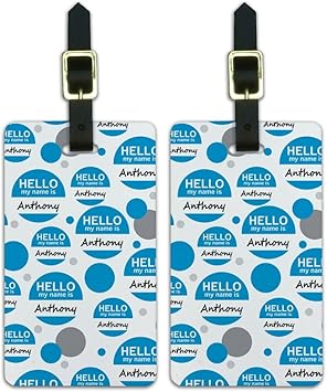 Graphics & More Hello My Name Is Am-ay - Anthony Hello My Name Is Carry-On Luggage, White