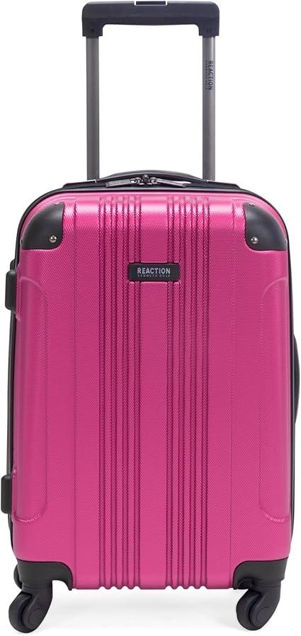 Kenneth Cole REACTION Out of Bounds Lightweight Hardshell 4-Wheel Spinner Luggage, Magenta, 20-Inch Carry On