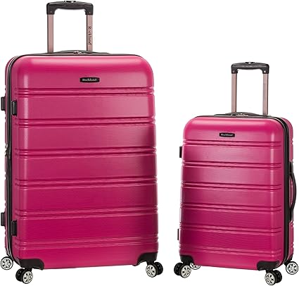 Rockland Melbourne Hardside Expandable Spinner Wheel Luggage, Magenta, 2 Piece (20/28)