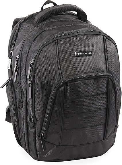 Perry Ellis M200 Business Laptop Backpack, Black, One Size