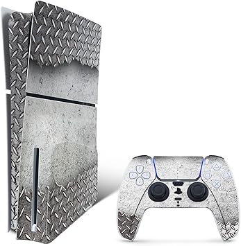 MightySkins Skin Compatible with PlayStation 5 Slim Disk Edition Bundle - Ripped Metal | Protective, Durable, and Unique Vinyl Decal wrap Cover | Easy to Apply | Made in The USA