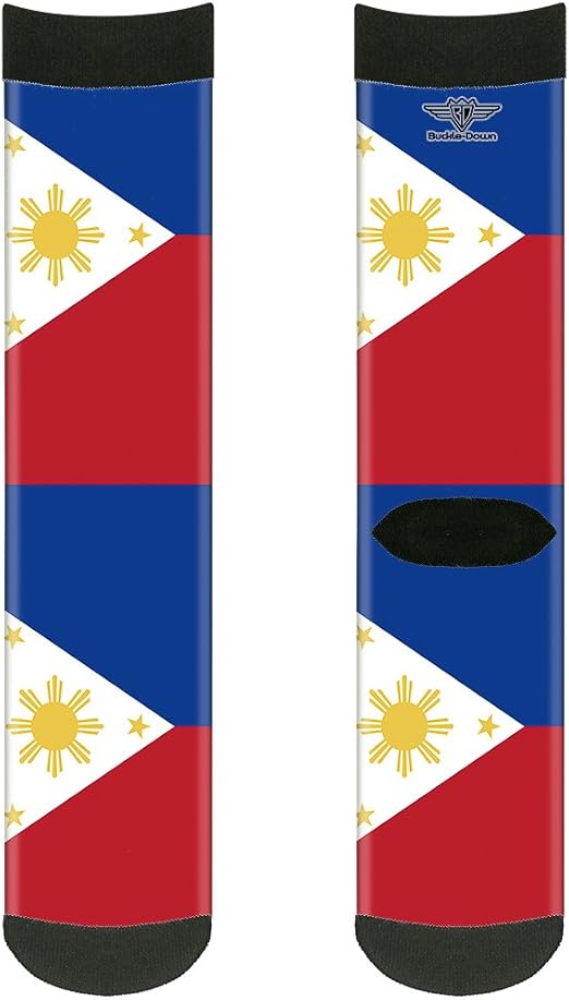 Buckle-Down Unisex-Adult's Socks Philippines Flags Crew, Multicolor